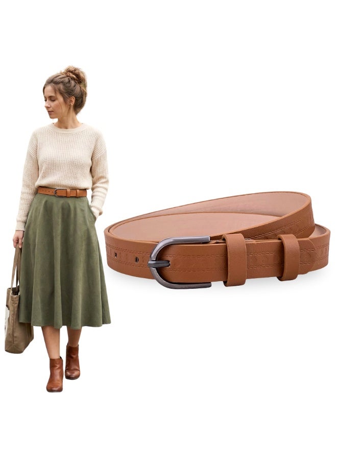 Classic Milano Women's Belt with Gift Box | Faux Leather Ladies Belt for Dresses, Jeans & Gowns | Stylish Womens Belt | Adjustable Girls Belt | Belt for Women with Elegant Buckle